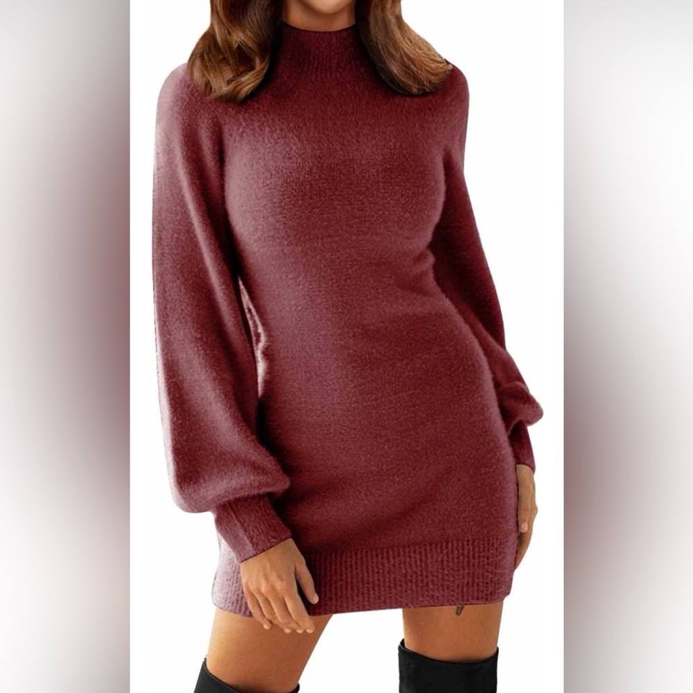 Mock Neck Women’s Sweater Dress